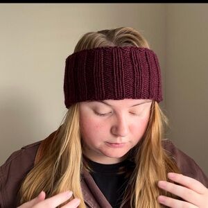 ❄️☃️100% WOOL BURGUNDY KNITTED HEADBAND☃️❄️